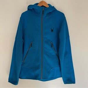 Spyder Men’s Size Large Blue Full Zip Up Hooded Sweater Jacket